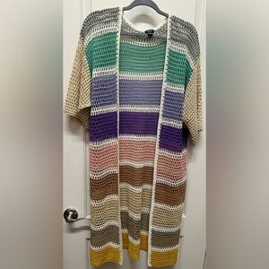 Anthropologie crochet duster by Roffe One Size